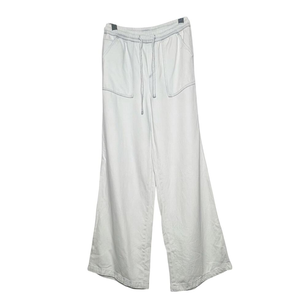 Women's Wide-Leg Drawstring Lounge Pants - White - Picture 10 of 10